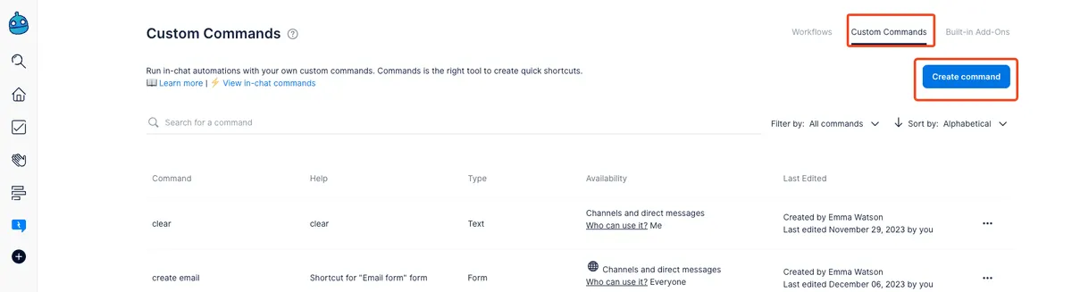 Creating an API request command in Dailybot