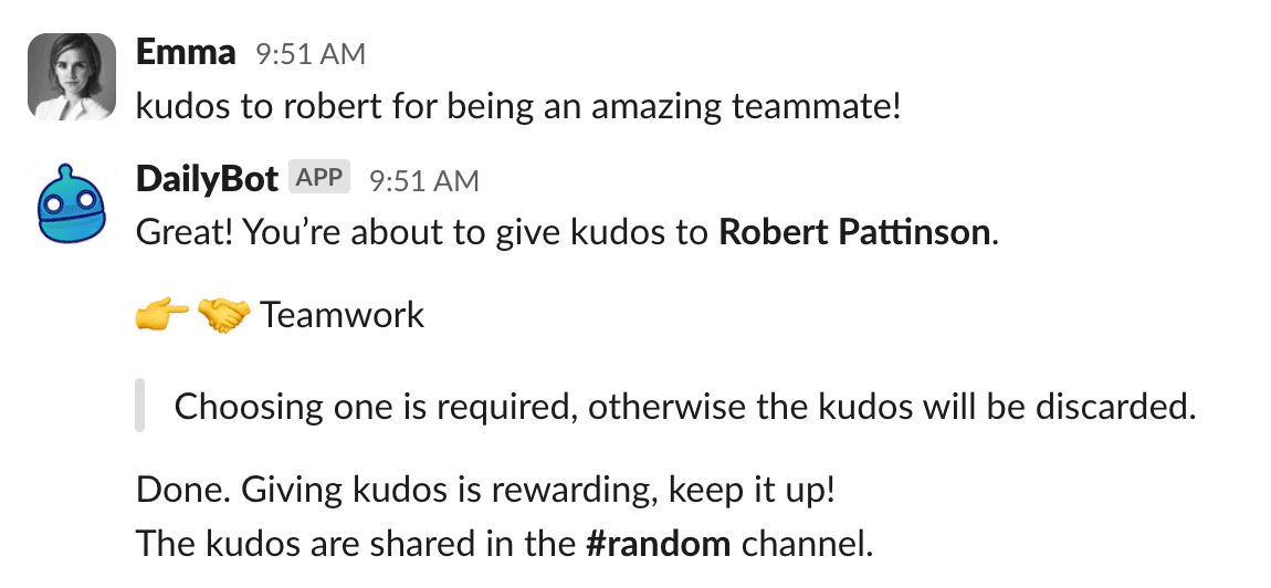 Selecting a team value when giving Kudos