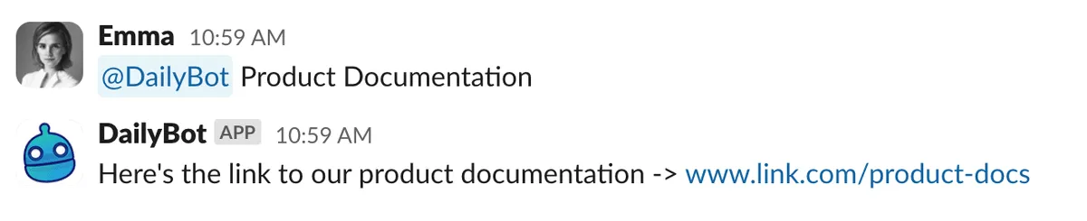 Command in action in chat