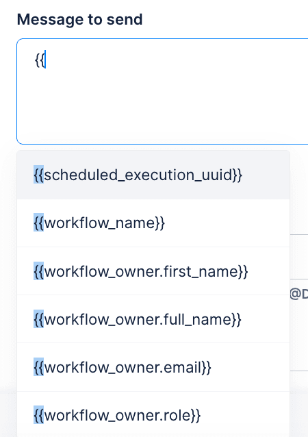 Variables in Dailybot workflows