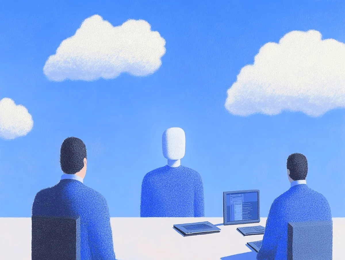 Três integrantes de uma equipe analisam um sistema de IA durante uma adoção gradual.