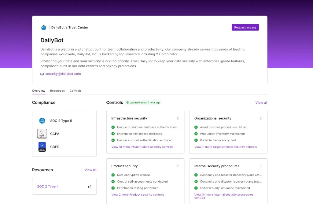 Trust Center - compliance and security