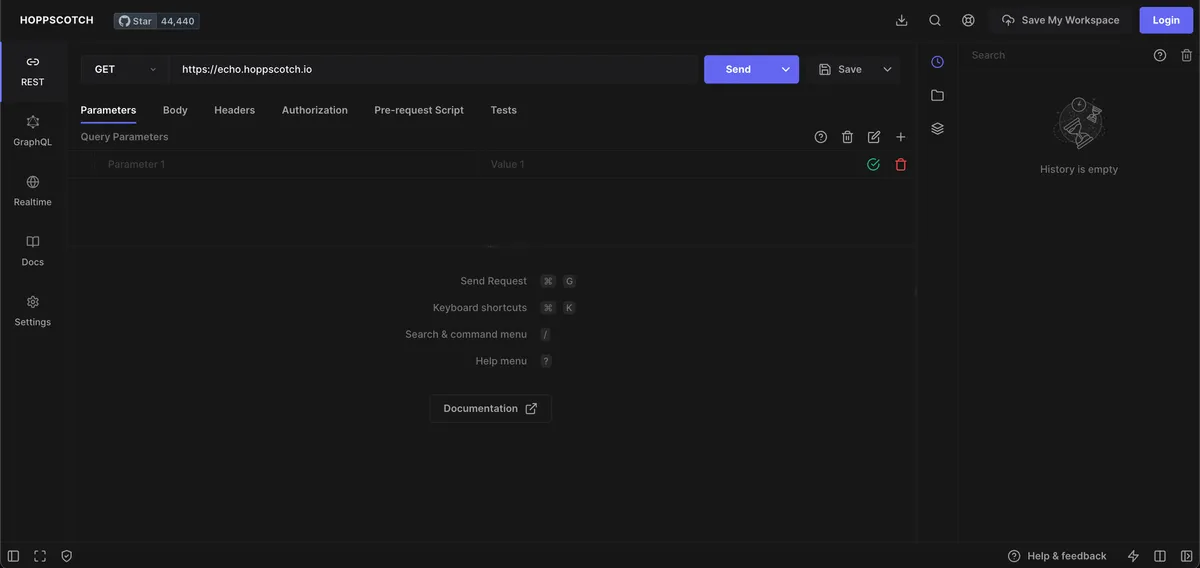 Hoppscotch interface
